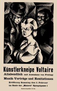 Poster for the Opening of the Cabaret Voltaire by Marcel Slodki