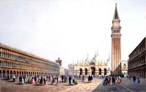 Piazza S. Marco, engraved by Brizeghel