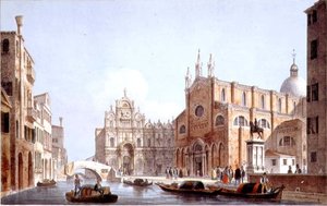 The Church of SS. Giovanni and Paolo and S. Marco, Venice, engraved by Brizeghel