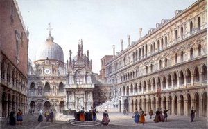 The Courtyard of Palazzo Ducale, Venice (litho)