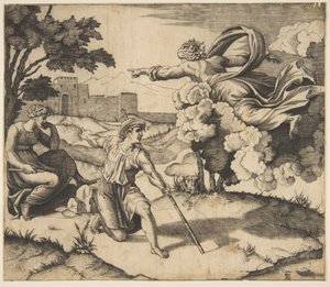 God appearing to Isaac, ca. 1515-27 by Marco Dente
