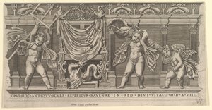 Speculum Romanae Magnificentiae: Bas-Relief with Three Cupids by Marco Dente