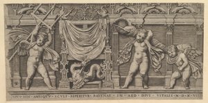 Speculum Romanae Magnificentiae: Bas-Relief with Three Cupids by Marco Dente