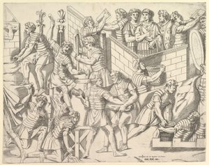 Speculum Romanae Magnificentiae: Roman Soldiers Fortifying their Camp, from Trajan