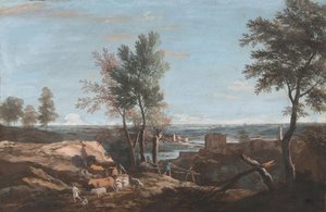 Extensive Pastoral Landscape, ca. 1700-1730 by Marco Ricci