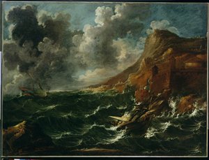 Ships in a Gale by Marco Ricci