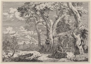 Wilderness Landscape with Two Monks