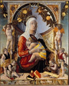 Virgin and Child Surrounded by 8 Angels