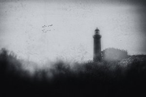 Dark Misty Lighthouse