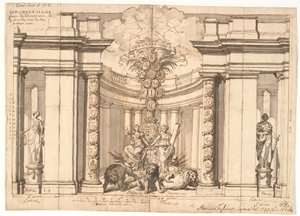 The Interior of a Temple with the Danish Coat of Arms and the Family Tree of the Oldenburg Kings