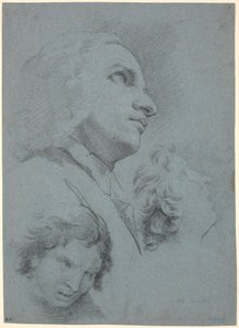 Study Sheet with Three Heads. Study for 