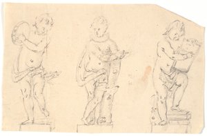 Study Sheet with Three Putti by Marcus Tuscher