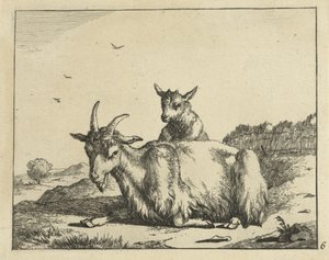 Lying Goat with Lamb