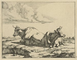 Two Lying Cows (Cows and Sheep series)