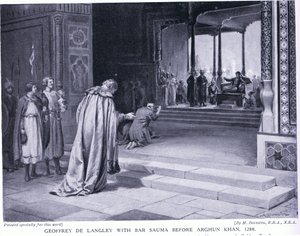 Geoffrey de Langley with Bar Sauma Before Arghun Khan 1288 AD by Margaret Dovaston
