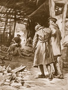 Private J.S. Kerr Rendering First Aid to the Wounded at a Farm Which Was Being Heavily Shelled