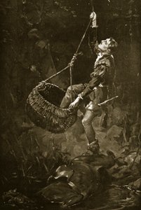 The Earl of Kildare escaping from a pit, illustration from 