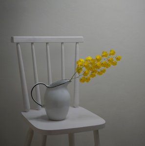 Bright Blooms White Chair by Margareth Perfoncio