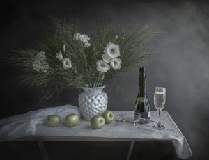 Flowers and Champagne by Margareth Perfoncio