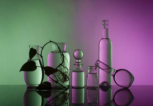 Green Purple Glass Botany