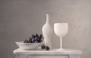 Minimalist Grapes And Wine by Margareth Perfoncio