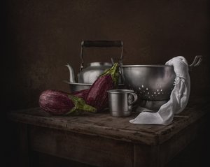 Moody Kitchen Still Life by Margareth Perfoncio