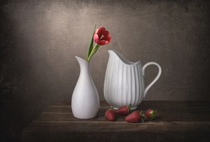 Red Tulip and Strawberries