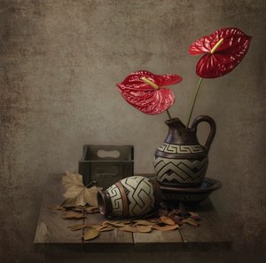 Rustic Anthurium Still Life by Margareth Perfoncio