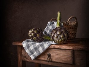 Rustic Artichoke Still Life by Margareth Perfoncio