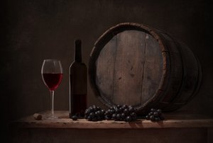 Rustic Wine Still Life by Margareth Perfoncio