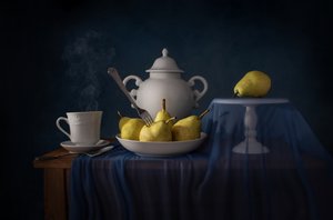 Steaming Tea and Pears by Margareth Perfoncio