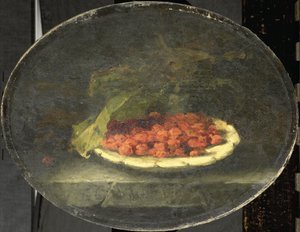 Still Life with Strawberries in a White Bowl