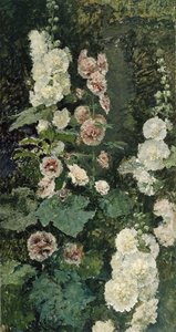 Hollyhocks, 1872