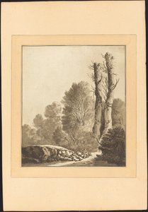 Landscape with Two Trees by Maria Catharina Prestel after Herman Saftleven