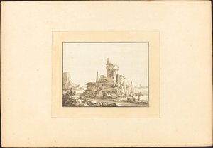 Landscape with a Round Tower by Maria Catharina Prestel after Thomas Wyck