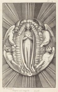 Virgin and Angels, a Key Stone in York by Maria Denman after John Flaxman