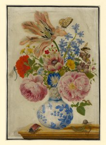 Chinese Vase with Roses, Poppies, and Carnations by Maria Sibylla Merian