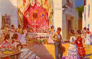 Street Altar for La Cruz de Mayo Festival, Seville, Spain