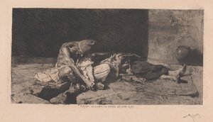 Arab Watching over the Body of His Friend by Marià Fortuny