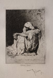 Seated Arab, hands crossed on knees