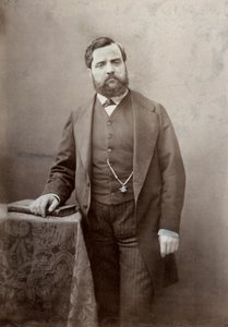 Three-quarter length portrait of the painter Thomas Couture, with moustache and thick beard by Marie Alexandre Alophe