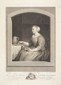 A Dutch Woman Eating Breakfast, Seen Through a Window by Marie Louise Adélaïde Boizot