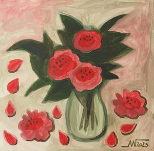 Abstract Red Flowers