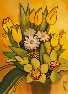 Bright Yellow Bird Bouquet