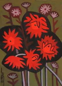 Red Abstract Flowers by Marina Gorkaeva