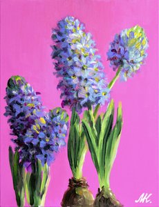 Bright Pink Hyacinths by Marina Kozyr