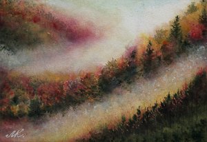 Misty Autumn Forest