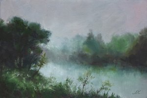 Misty River Landscape