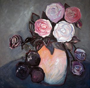 Elegant Painted Roses by Marina Nelson