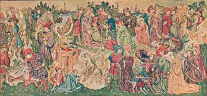 Watercolour Rendering of One of the Hardwicke Tapestries, c1902 by Marion Reid